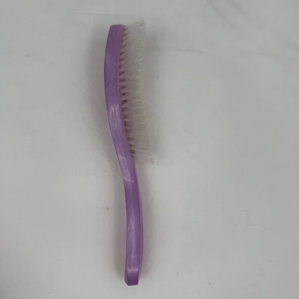 Genuine Vintage STANDARD Nylon Hair Brush Purple Marbled Pearlescent Mid Century